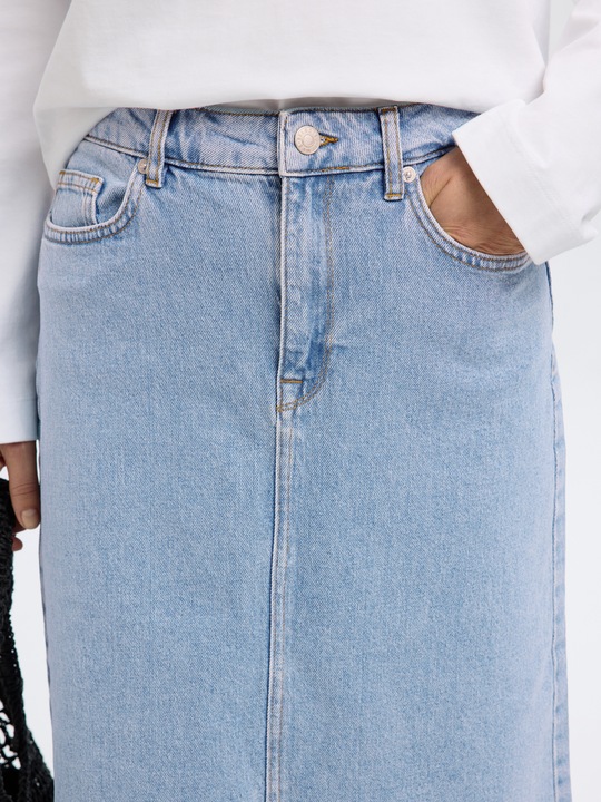 Produktbild Selected Femme Hellblauer Midi Jeansrock (38)