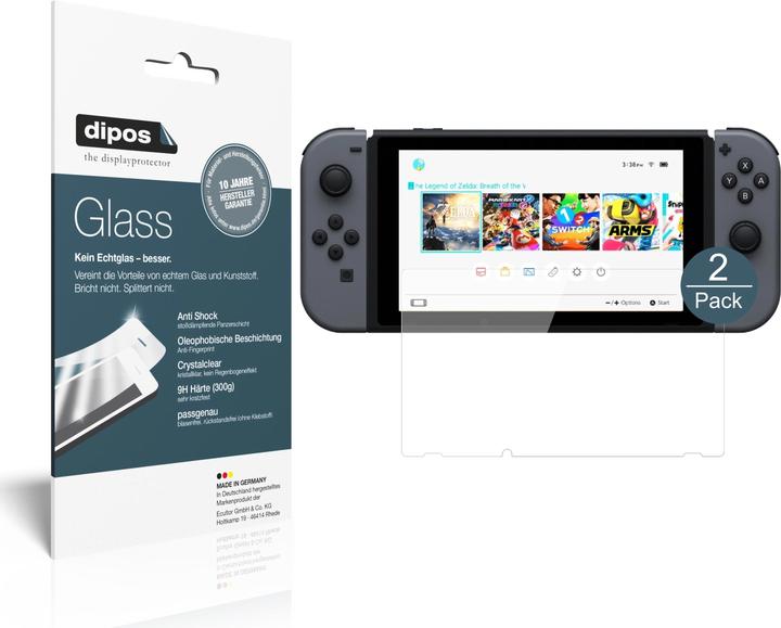 Dipos Displayschutz Anti-Shock (2 Stück, Nintendo Switch)