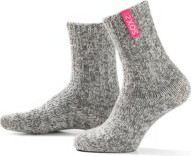Actual product image Soxs Grey wool ladies socks bubblegum, calf sock (Single pack, 34 - 36)