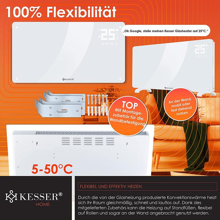 Actual product image Kesser Glass convector, 2500W