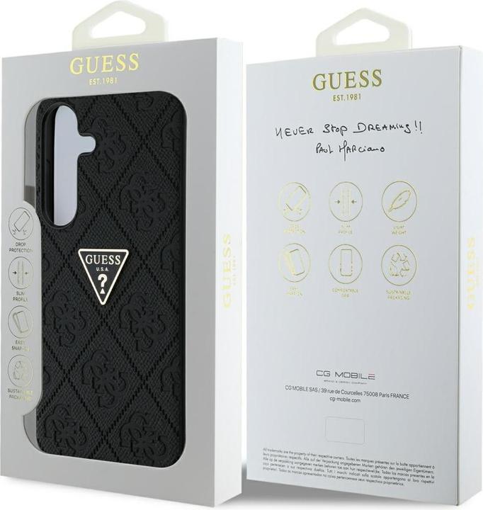 Image du produit Guess Hot Stamp 4G Pattern Triangle Metal Logo case for Samsung Galaxy S25 - black (Samsung Galaxy S25)