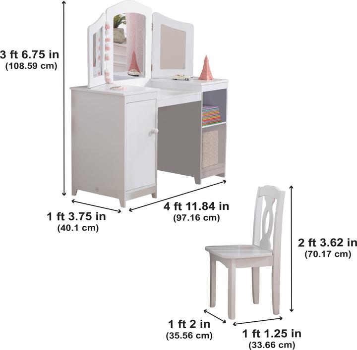 Image du produit KidKraft Coiffeuse et chaise Deluxe (Groupe de sièges pour enfants)
