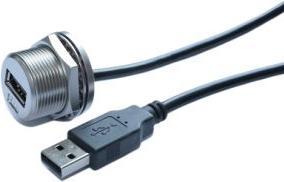 RS PRO USB type A connector 2.0 A vrouwelijk, paneelmontage