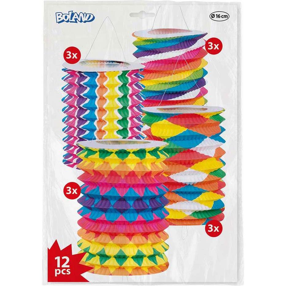 Boland Papier-Zuglaternen 16cm, 12 Stk. (12 pz.)