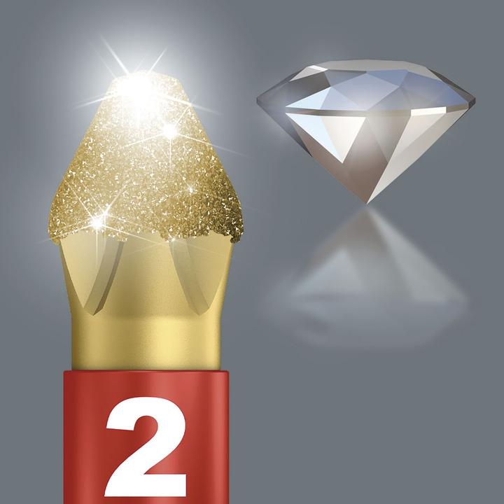 Produktbild Wera Bit-Check 12 Diamond 1 (Kreuz Phillips PH M2, Kreuz Phillips PH M1, Kreuz Pozidriv PZ M2, Kreuz Pozidriv PZ M1)