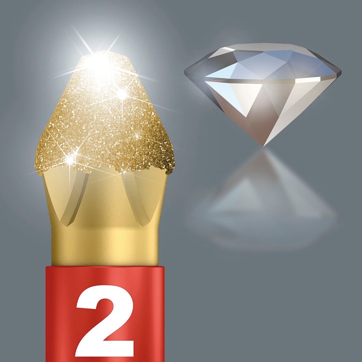 Actual product image Wera Bit-Check 12 Diamond 1 (Cross Phillips PH M1, Cross Phillips PH M2, Cross Pozidriv PZ M1, Cross Pozidriv PZ M2)