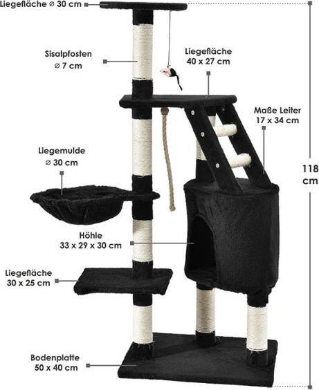 Produktbild Juskys Sam's Pet Kratzbaum Buffy (Schwarz)