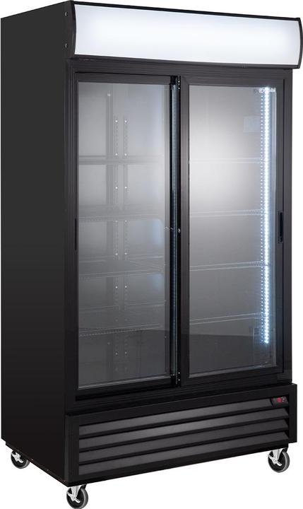 Produktbild Gastro Hero Getränkekühlschrank ECO mit Schiebetüren undeuchtaufsatz