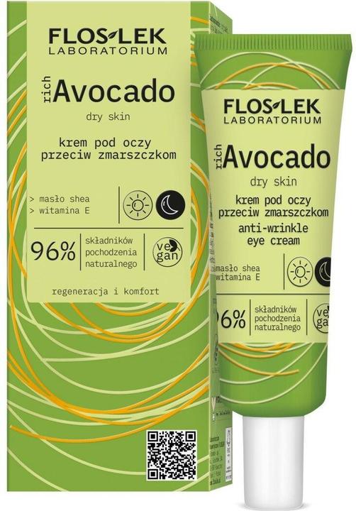 Image du produit Floslek Crème Anti-Rides Avocat Riche pour les Yeux 30Ml (Crème pour les yeux, 30 ml, Journée)