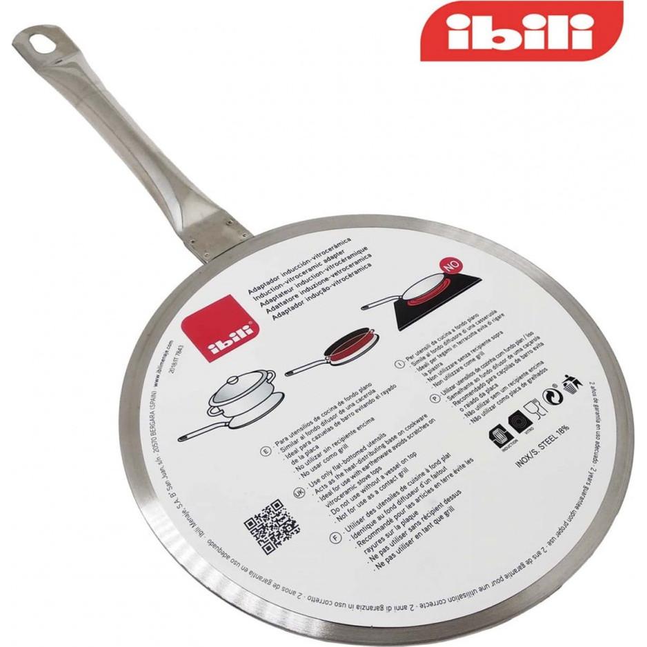 Ibili Induktionsplatte 24 cm Nutze deine Töpfe auf Induktionsherden, Pfanne + Kochtopf, Silber