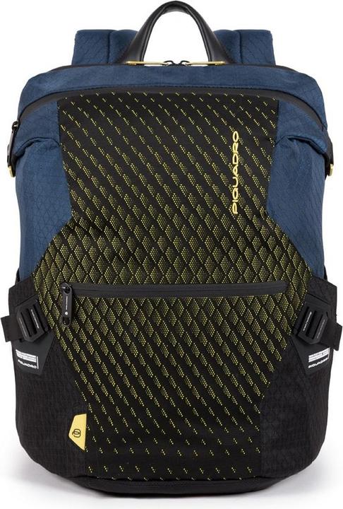 Image du produit Piquadro Sac à dos pour ordinateur portable avec compartiment pour iPad et système antivol Bleu/Jaune (25.50 l)