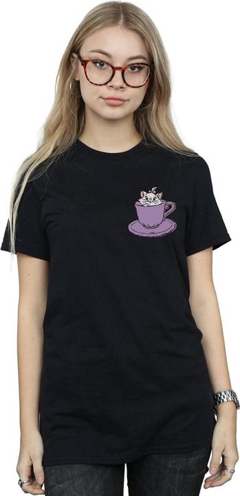 Actual product image Disney Womens/Ladies Aristocats Marie In Cup Breast Print Cotton Boyfriend T-Shirt (S)