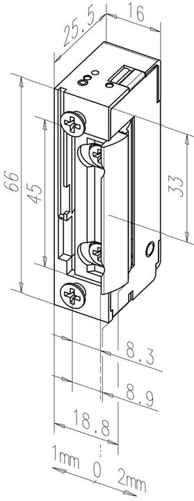 Productafbeelding effeff Elektrische sluitplaat 128 E FaFix met radiusschoot (Objectdeur, Interieur)