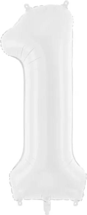 Produktbild Partydeco Ballon alu Chiffre "1" Blanc (1 x)