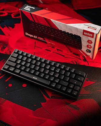 Actual product image Marvo SHOGO 63 Tastatur verkabelt (USB) US, schwarz mechanische (US, Cable)