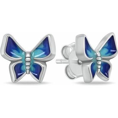 Brilio, Ohrringe, Silver - Ladybug silver earrings with colored zircons EA1103WRBW