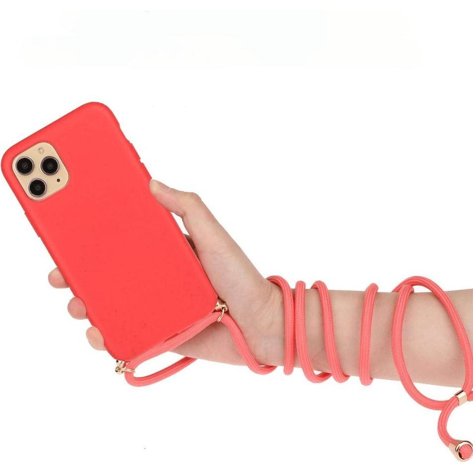 Thumbnail - Cover-Discount iPhone 15 Pro Max - Eco-Friendly Hülle mit Kette rot (Apple iPhone 15 Pro Max), Smartphone Hülle, Rot