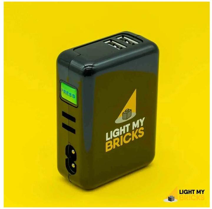 Actual product image Light my bricks Universal Power Adaptor 5V 4 Amp USB Wall Adaptor