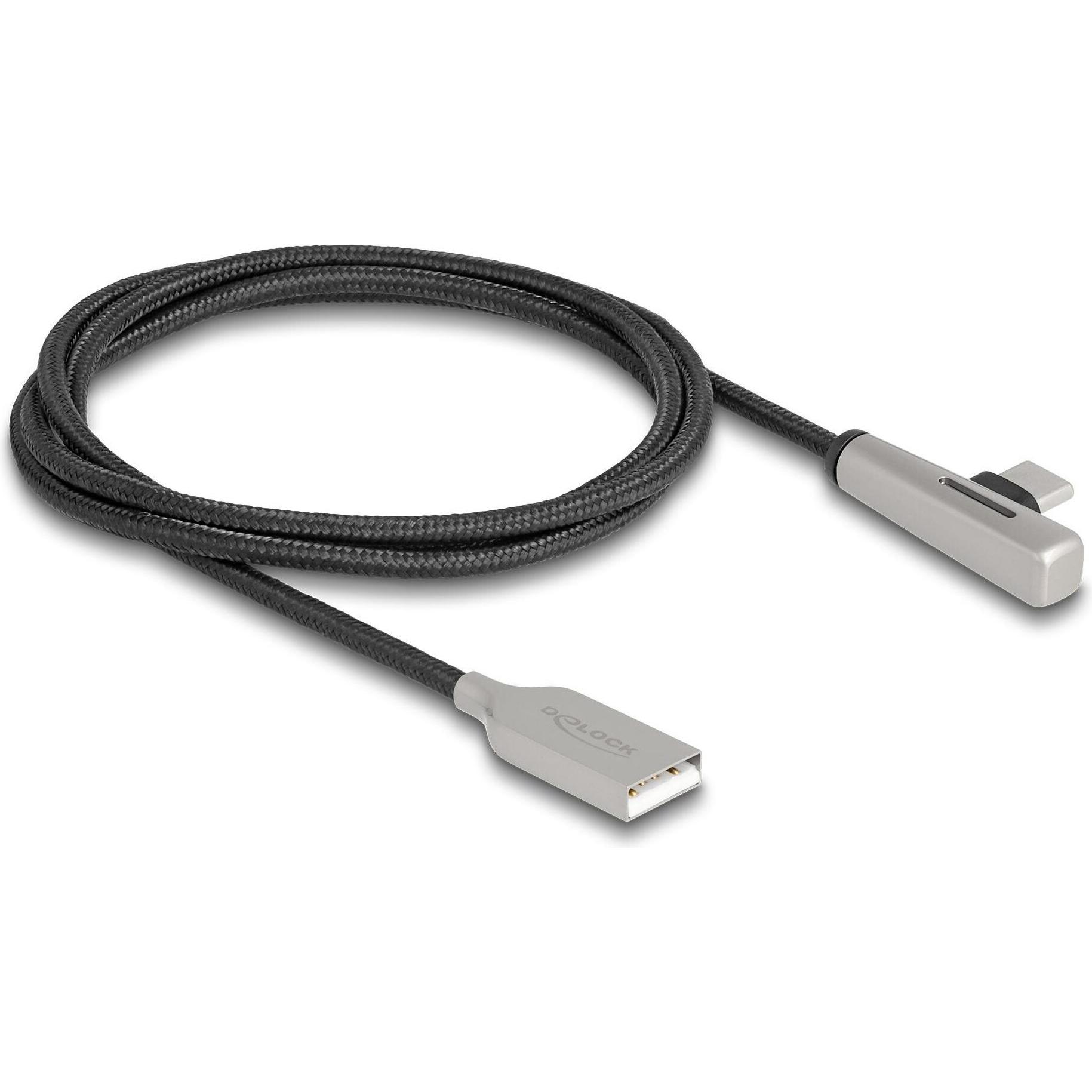 Delock USB 2.0 Kabel Typ-A Stecker zu USB Type-C Stecker gew (1 m, USB 2.0), USB Kabel