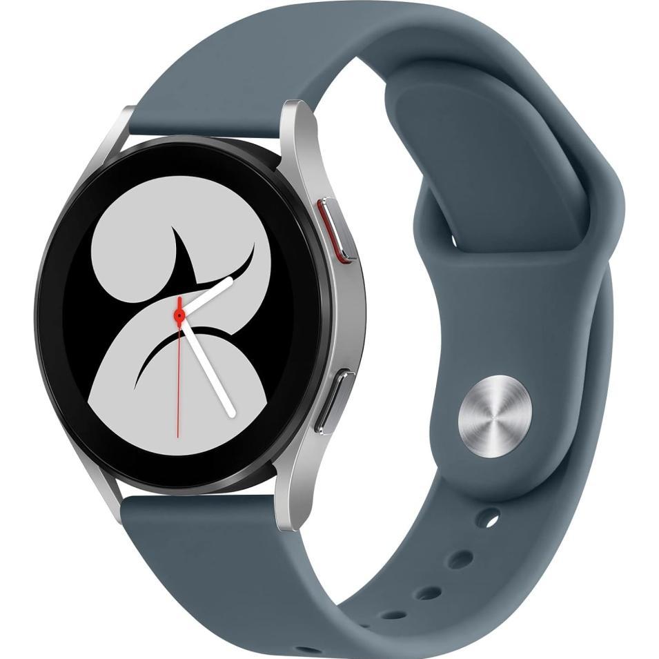 Screenguard Silicone Strap Sportarmband (Silikon, Galaxy Watch4 40 mm), Uhrenarmband, Grau