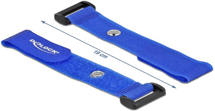 Actual product image Delock Velcro cable tie with loop and fixing eye L 190 x W 25 mm blue 5 pieces (Velcro cable ties, 190 mm, 5 pcs.)