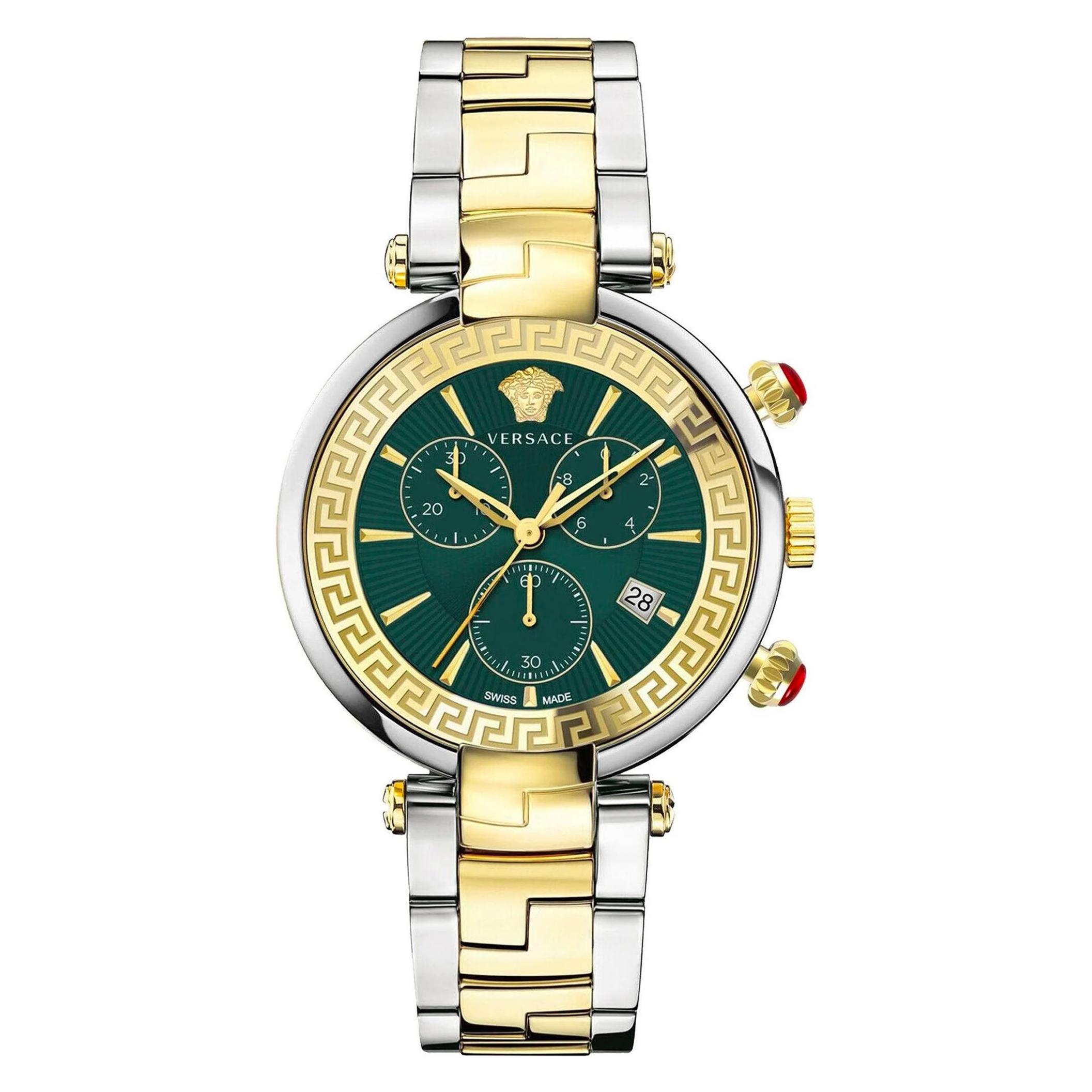 Versace, Horloge, VE2M00521, Zilver, Goud, (Chronograaf, Analoog Horloge, 41 mm)