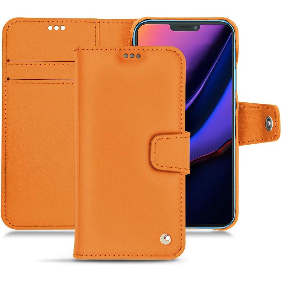 Noreve Lederschutzhülle Wallet (Apple iPhone 11), Smartphone Hülle, Orange