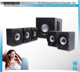 Actual product image König 5.1 speaker set