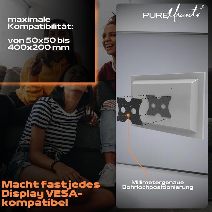 Produktbild PureMounts VESA Adapter Universal Schwarz (Adapter- / Montageplatten)