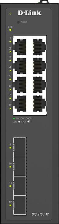 Produktbild D-Link DIS-210G-12, Managed, L2/L3, Gigabit Ethernet (10/100/1000), DIN rail (12 Ports)