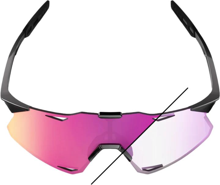Actual product image 100% Hypercraft (Gloss Black, Photochromic Purple Mirror)