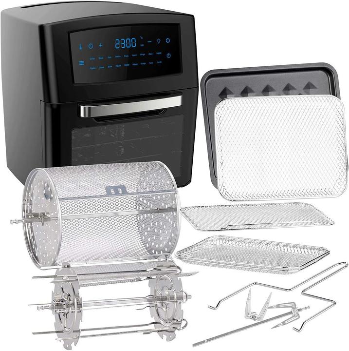 Rosenstein & Söhne Digitale XXL-Heissluft-Fritteuse & Mini-Umluft-Ofen, 18 Programme, 12 l