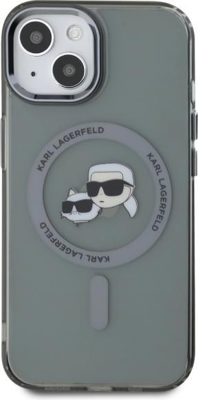 Actual product image Karl Lagerfeld IML K&CH Heads Metal Frame MagSafe Case for iPhone 15 Black (Apple iPhone 15)
