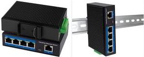Produktbild LogiLink NS202P Industrieller Gigabit Ethernet Switch 5-Port 10/100/1000 Mbps mit PoE Hutschienenmo (5 Ports)
