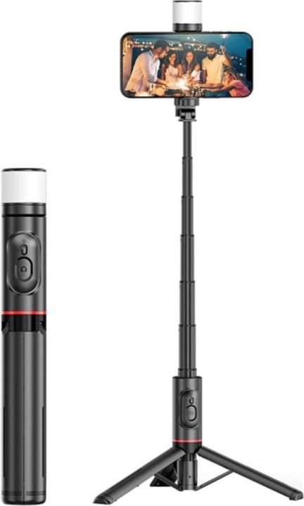 Deltalabs Selfie Stick Tripod Support avec LED + déclencheur à distance Bluetooth