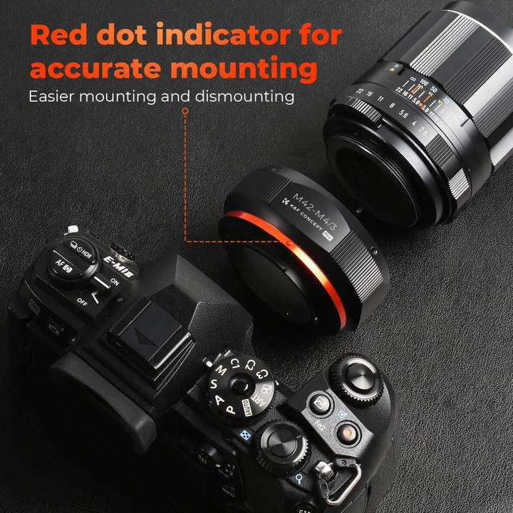 Produktbild K&F Concept M10125 High Precision Lens Adapter Mount, M42-M4/3