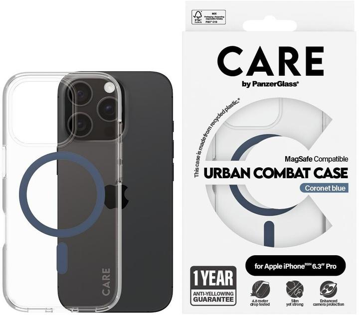 Actual product image PanzerGlass CARE Flagship Case Urban Combat w. Blue MagSafe iPhone '24 6.3" Pro (Apple iPhone 16 Pro)