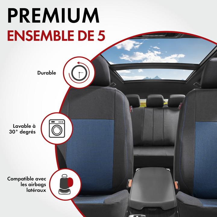 Produktbild Walser Autositzbezug ZIPP-IT Premium Ardwell, PKW-Schonbezüge Komplettset mit Reiverschluss-System schwarz