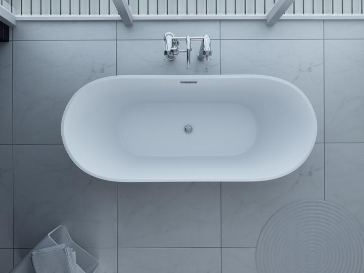 Produktbild PureHaven freistehende Luxus Acryl-Badewanne 170x80 cm elegant inkl. Siphon Überlaufschutz leicht zu (200 l, 170 cm, 80 cm)