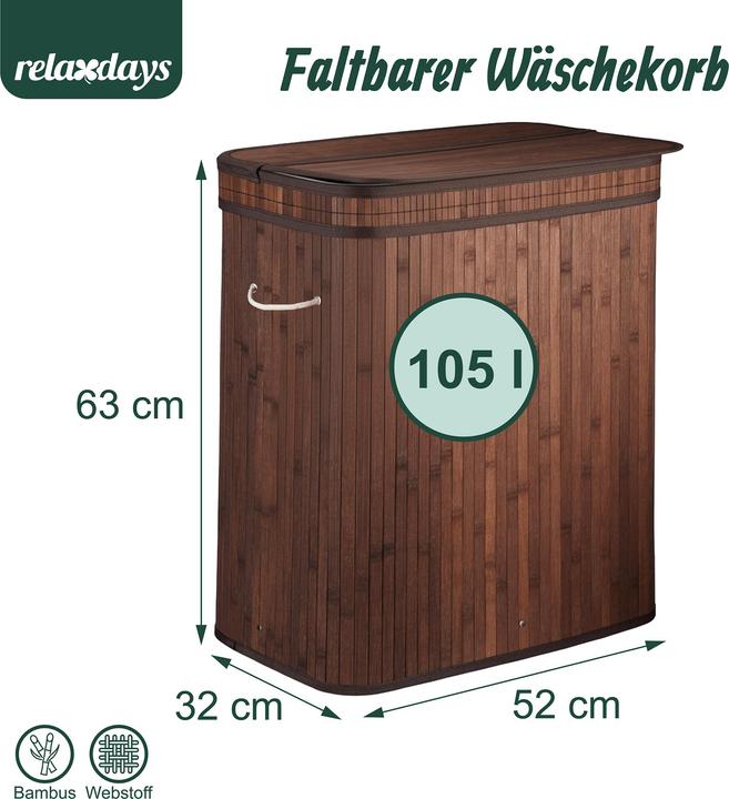 Produktbild Relaxdays Wäschekorb (105 l)