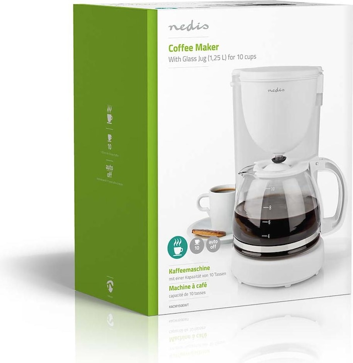Produktbild Nedis Kaffeemaschine - Glaskanne -Warmhaltefunktion - Abnehmbaren Filterhalter - Abschaltautomatik