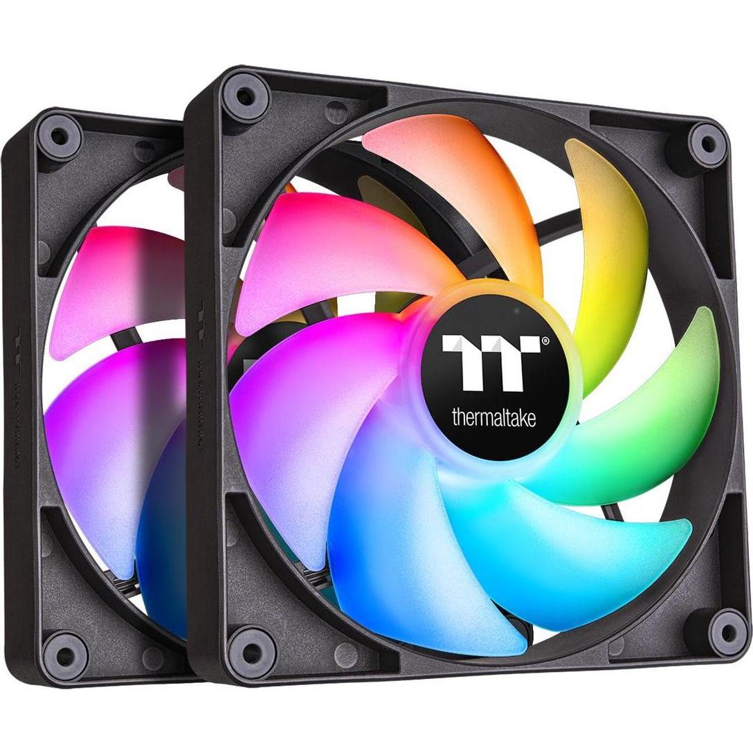 Thermaltake Ventilatore - CT120 Argb 12 Cm, 2 Pezzi (120 Mm), Ventola Pc, Nero