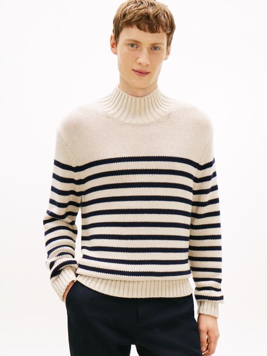 Produktbild Tommy Hilfiger Breton Cotton Stripe Mock Neck (S)