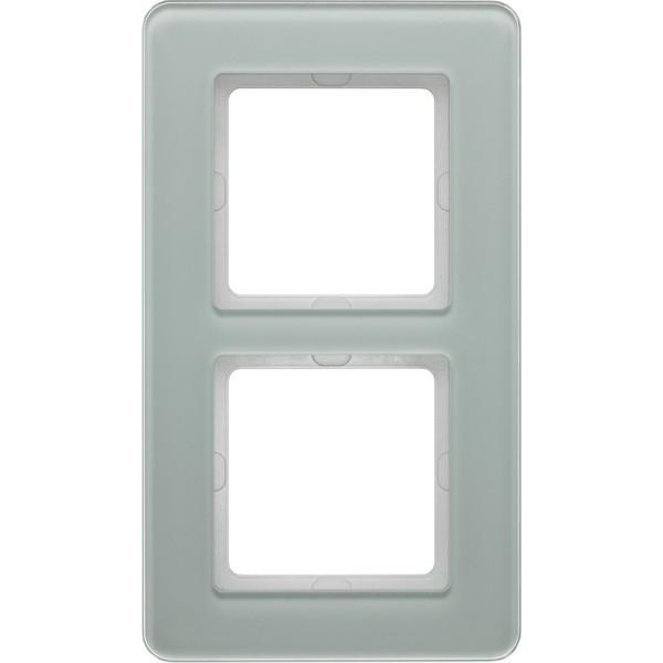 Berker, Zubehör Schalterprogramm, Q.7 Rahmen 2fach 10126079 Glas polarweiss