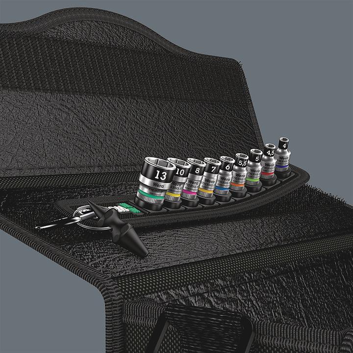 Actual product image Wera Belt A 1 Zyklop socket set (13 mm, 6 mm, 5 mm, 8 mm, 7 mm, 4 mm, 4.5 mm, 10 mm, 5.5 mm)