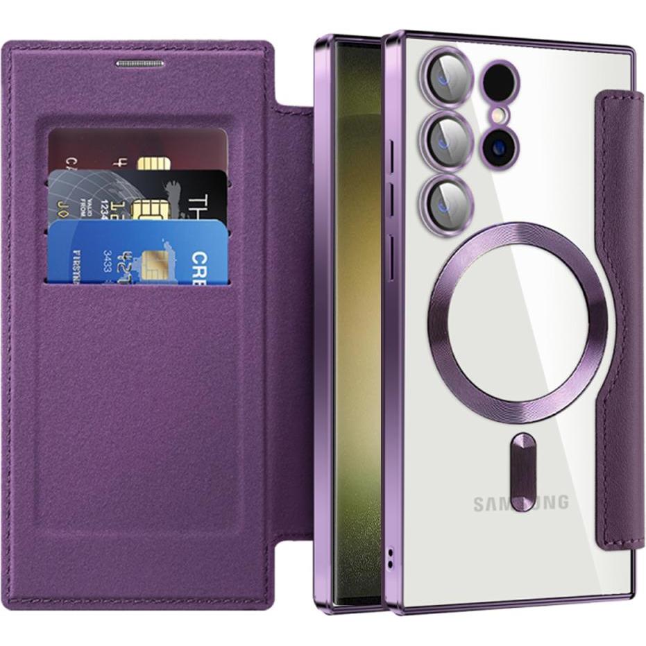 Techsuit - SmartMag Book Case - Samsung Galaxy S23 Ultra - Purple (Samsung Galaxy S23 Ultra), Cover smartphone, Viola