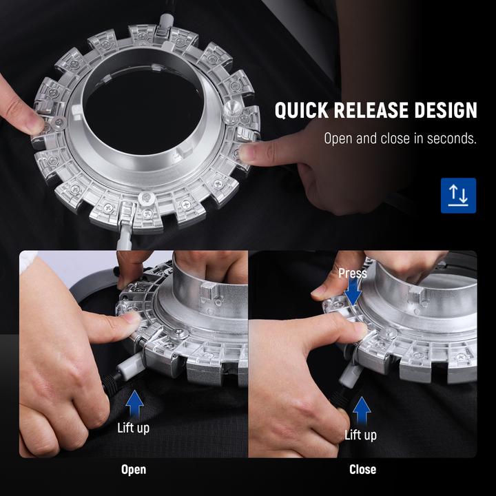 Image du produit Neewer 60x90cm Rectangular Nylon Alloy Quick Release Softbox With Grid (Boîte à lumière)