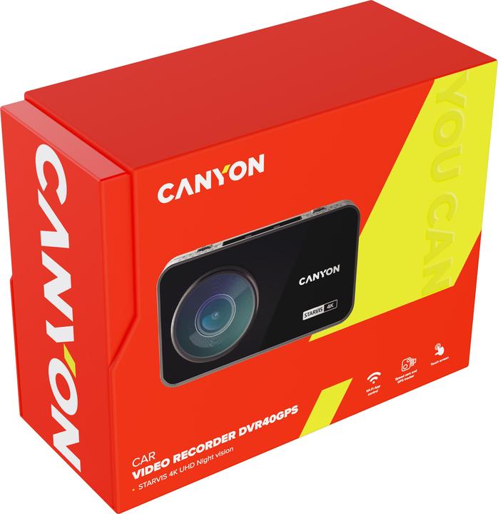 Produktbild Canyon car DVR CDVR-40GPS (Akku, Beschleunigungssensor, Eingebaute Anzeige, Eingebautes Mikrofon, GPS-Empfänger, WLAN, UHD)