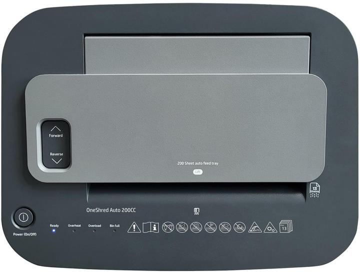Actual product image HP Pro Shredder Auto 200CC document shredder with particle cut P-4, 4 x 20 mm, up to 200 sheets, black (Particle cut)