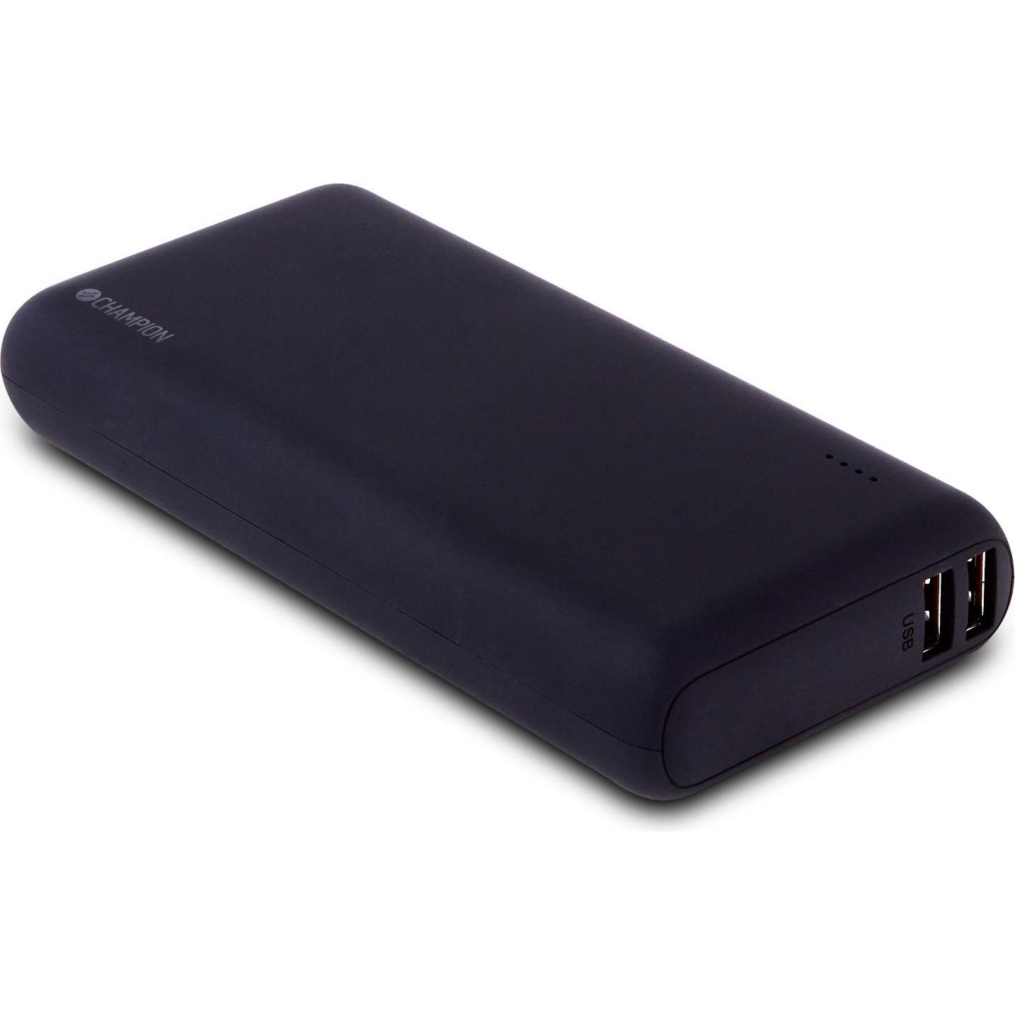 Champion Powerbank 20000 mAh 30W PD (20000 mAh, 30 W), Powerbank, Schwarz